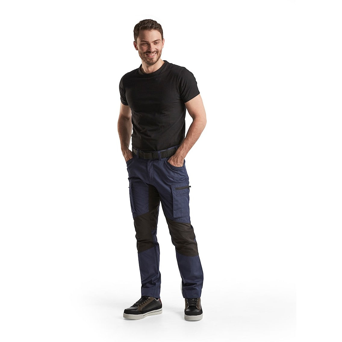 Blaklader Service Trousers with Stretch 14591845 #colour_navy-blue-black