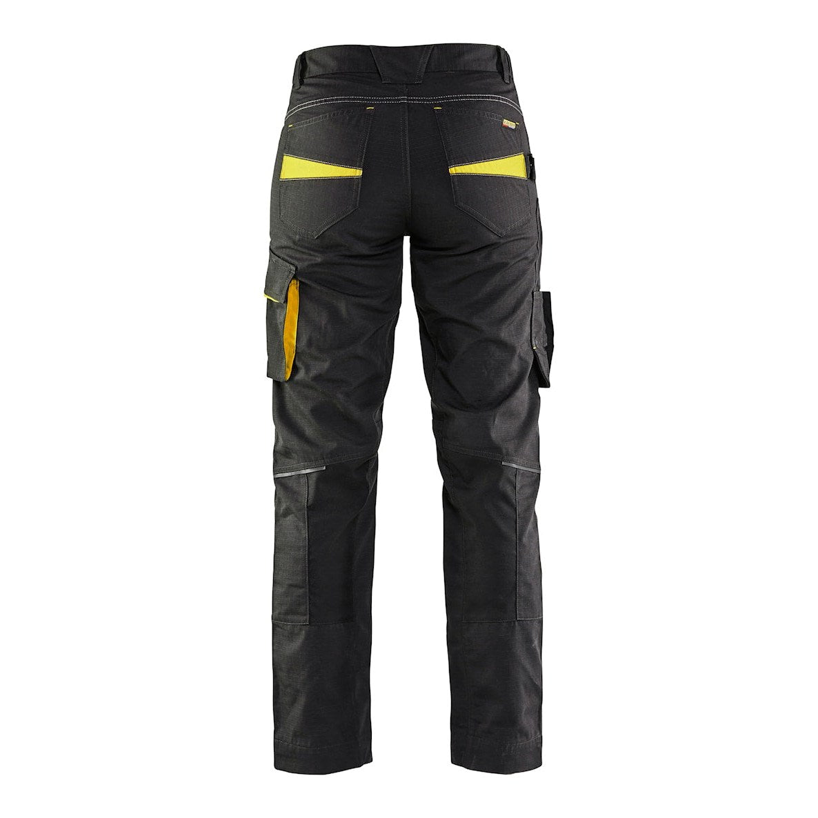 Blaklader Women's Service Trousers with Stretch 7195 #colour_black-hi-vis-yellow