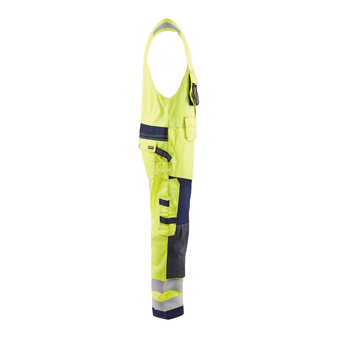 Blaklader Multinorm Sleeveless Overall 2678 #colour_hi-vis-yellow-navy-blue