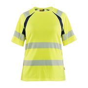 Blaklader T-Shirt Hi-Vis Women 3503 #colour_hi-vis-yellow-navy-blue