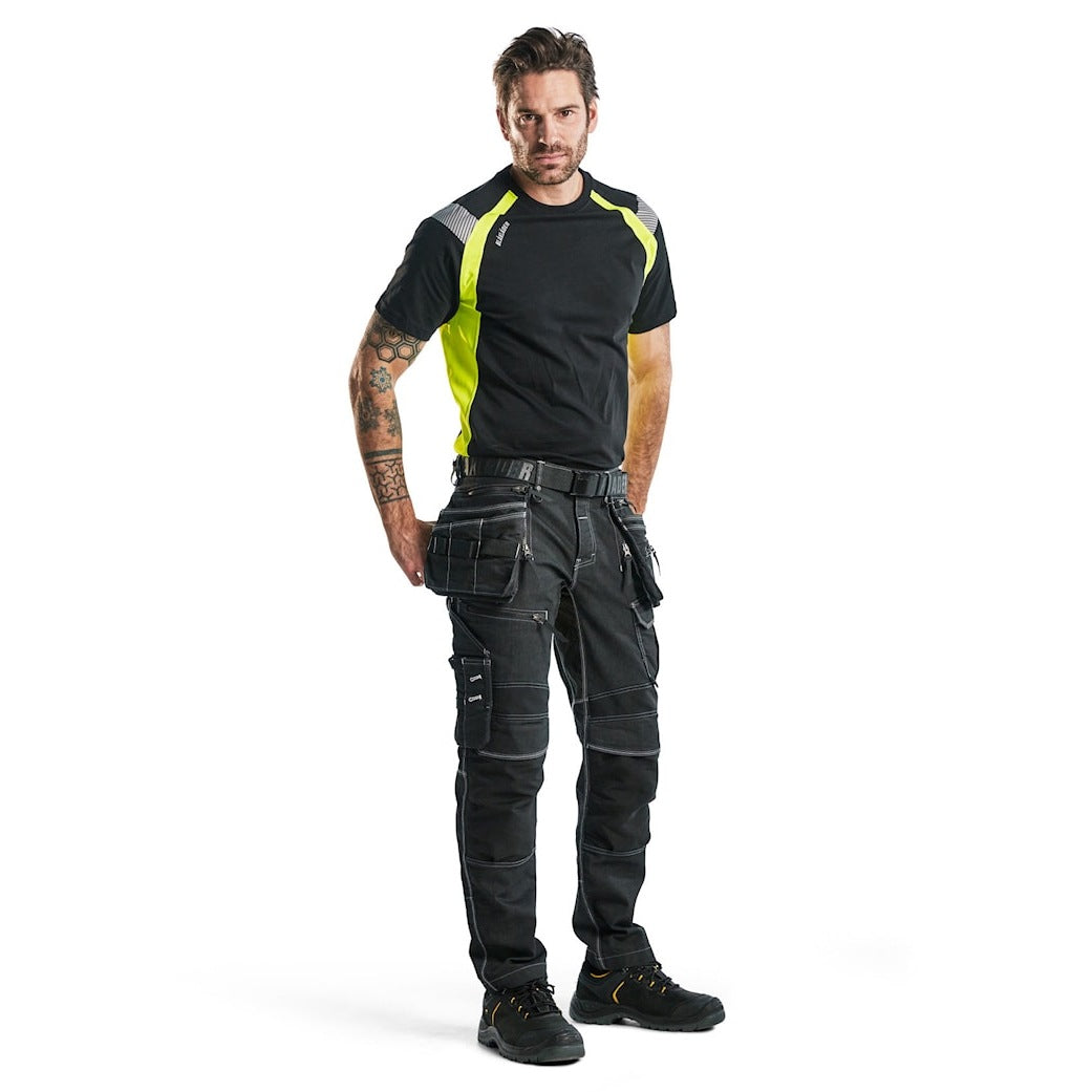 Blaklader T-Shirt 3332 #colour_black-hi-vis-yellow
