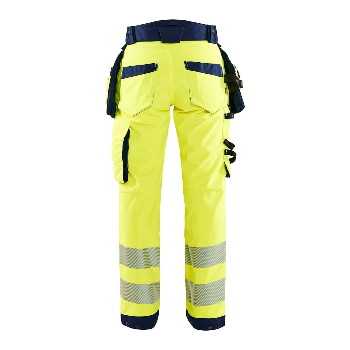 Blaklader Softshell Hi-Vis Trousers Women 7118 #colour_hi-vis-yellow-navy-blue