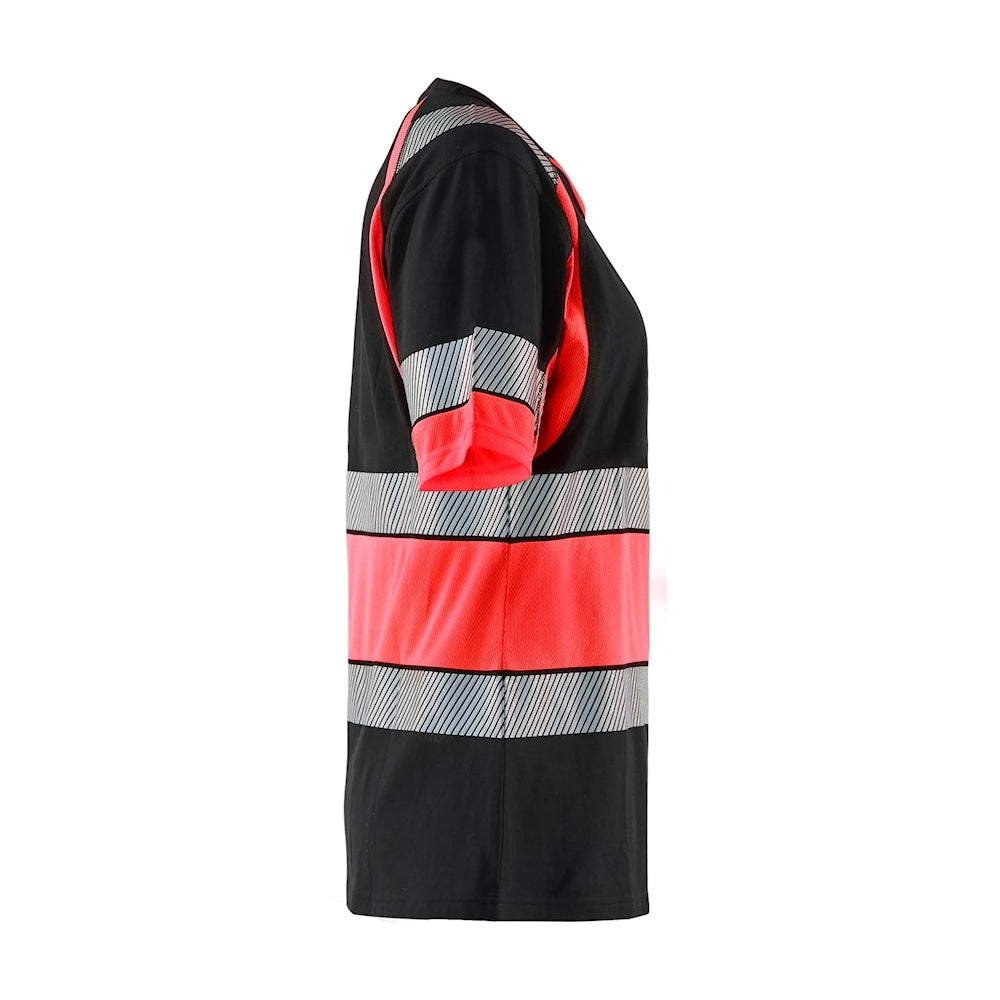 Blaklader Women's Hi-Vis T-Shirt 3410 #colour_black-red-hi-vis