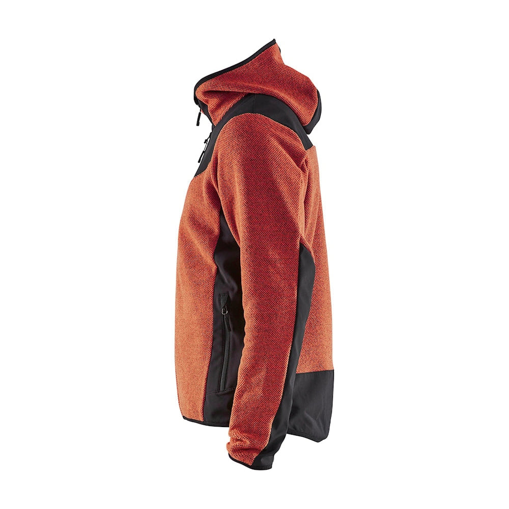 Blaklader Knitted Jacket with Softshell 5940 #colour_burned-red-black