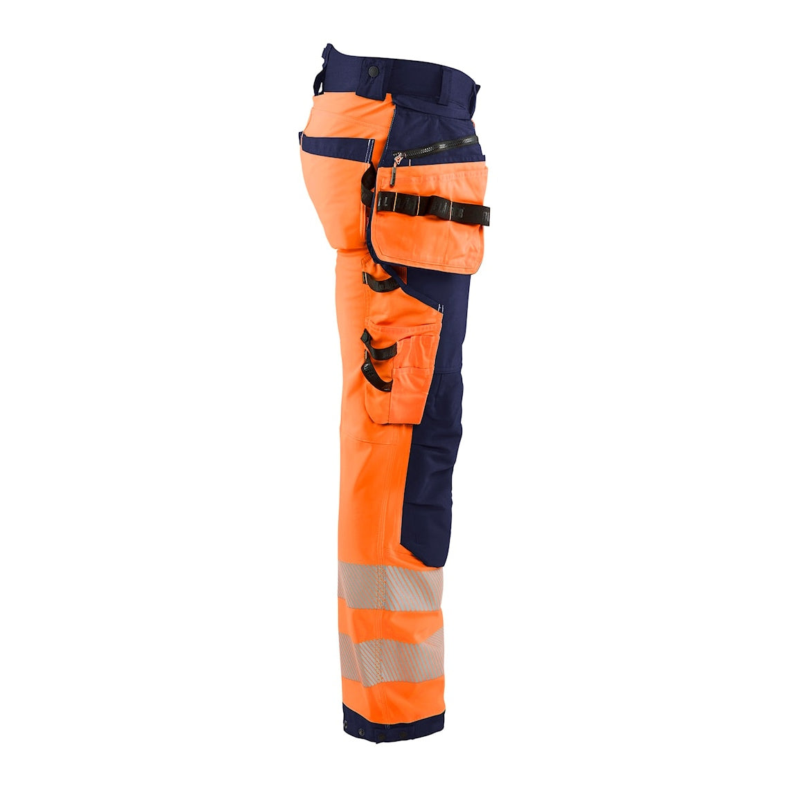 Blaklader Softshell Hi-Vis Trousers 1820 #colour_orange-navy-blue
