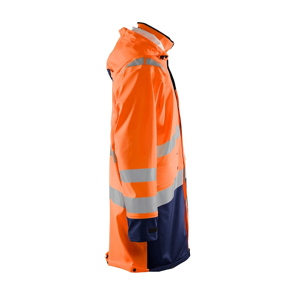 Blaklader Rain Coat Hi-Vis Level 3 4326 #colour_orange-navy-blue