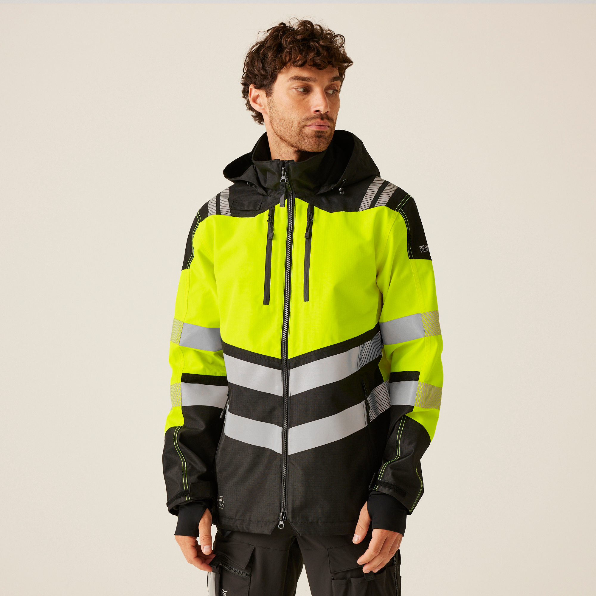 Regatta Professional Mens Hi-VIS X-PRO Waterproof Shell Jacket - Class 2