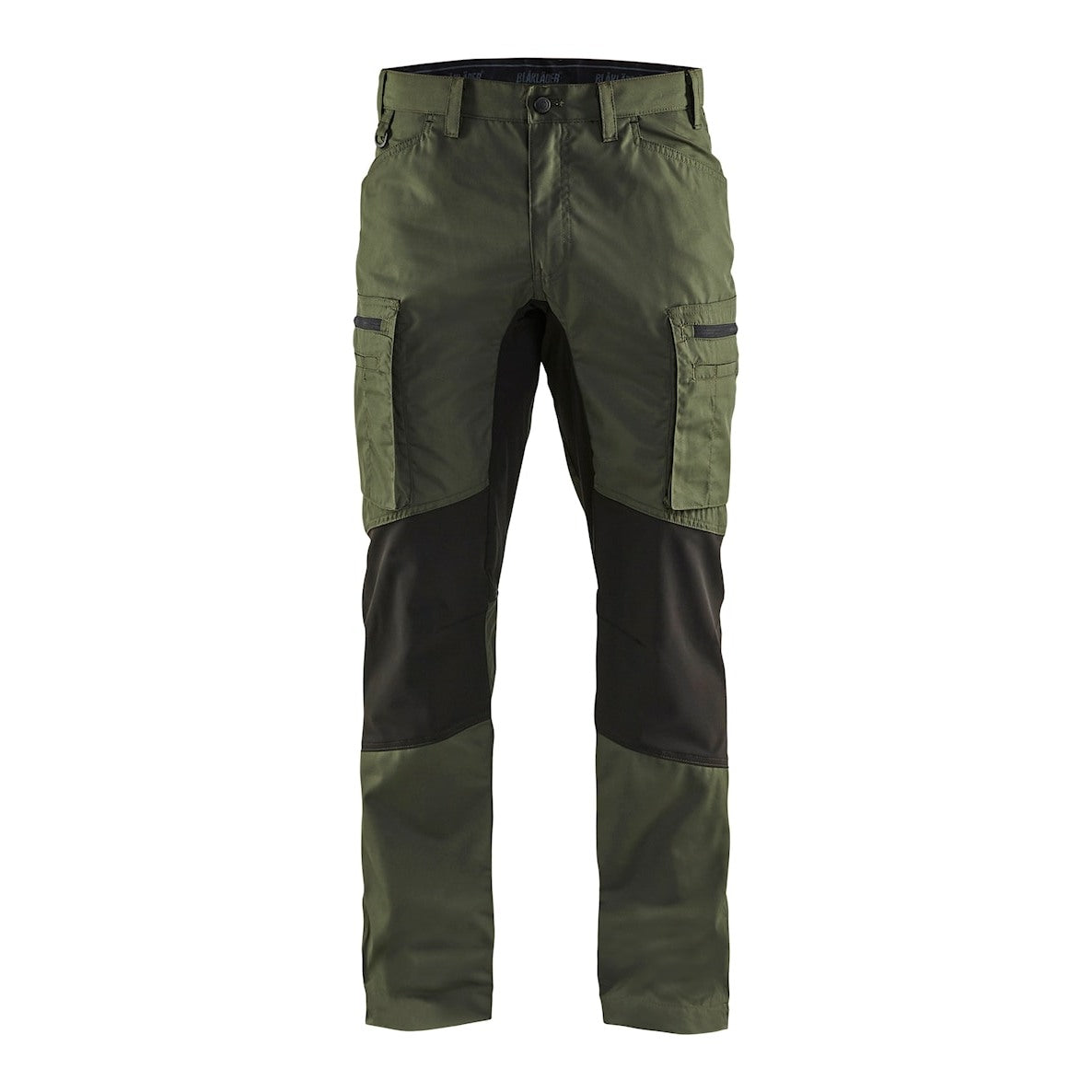 Blaklader Service Trousers with Stretch 14591845 #colour_army-green-black