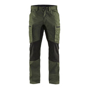 Blaklader Service Trousers with Stretch 14591845 #colour_army-green-black