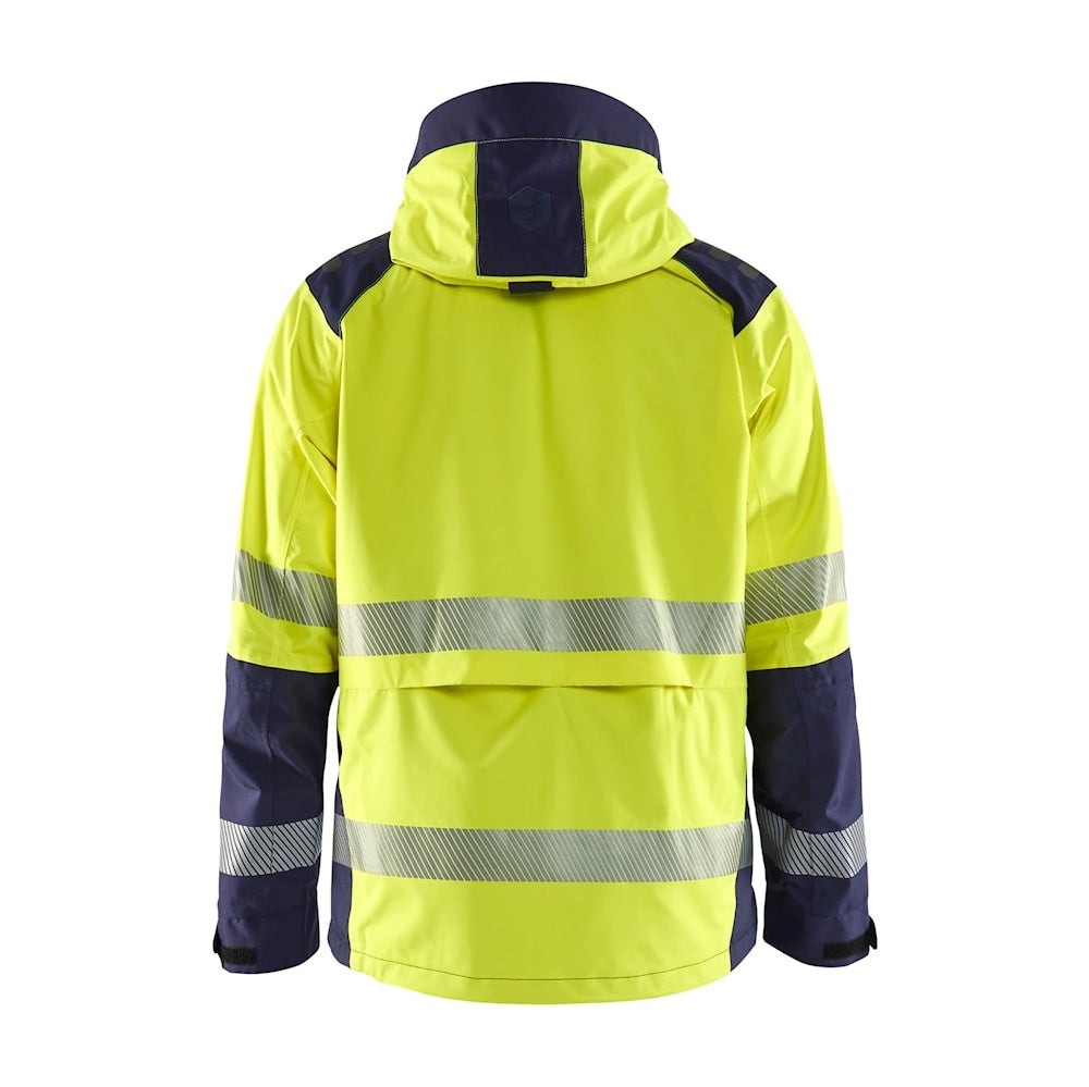 Blaklader Shell Jacket Hi-Vis 4435 #colour_hi-vis-yellow-navy-blue