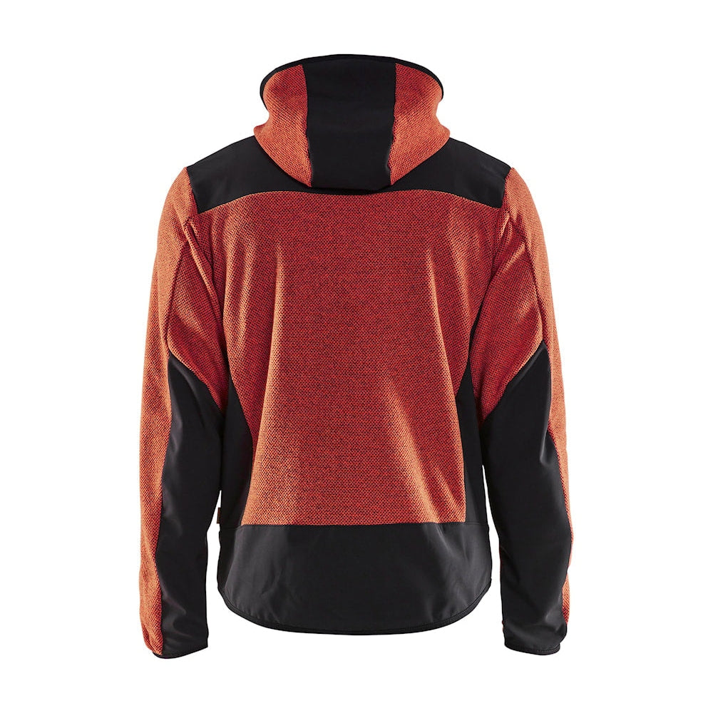 Blaklader Knitted Jacket with Softshell 5940 #colour_burned-red-black