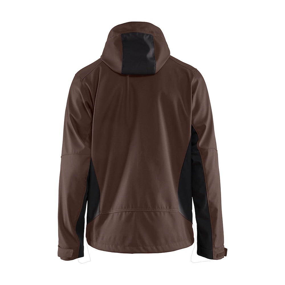 Blaklader Softshell Jacket with Hood 4753 #colour_brown-black