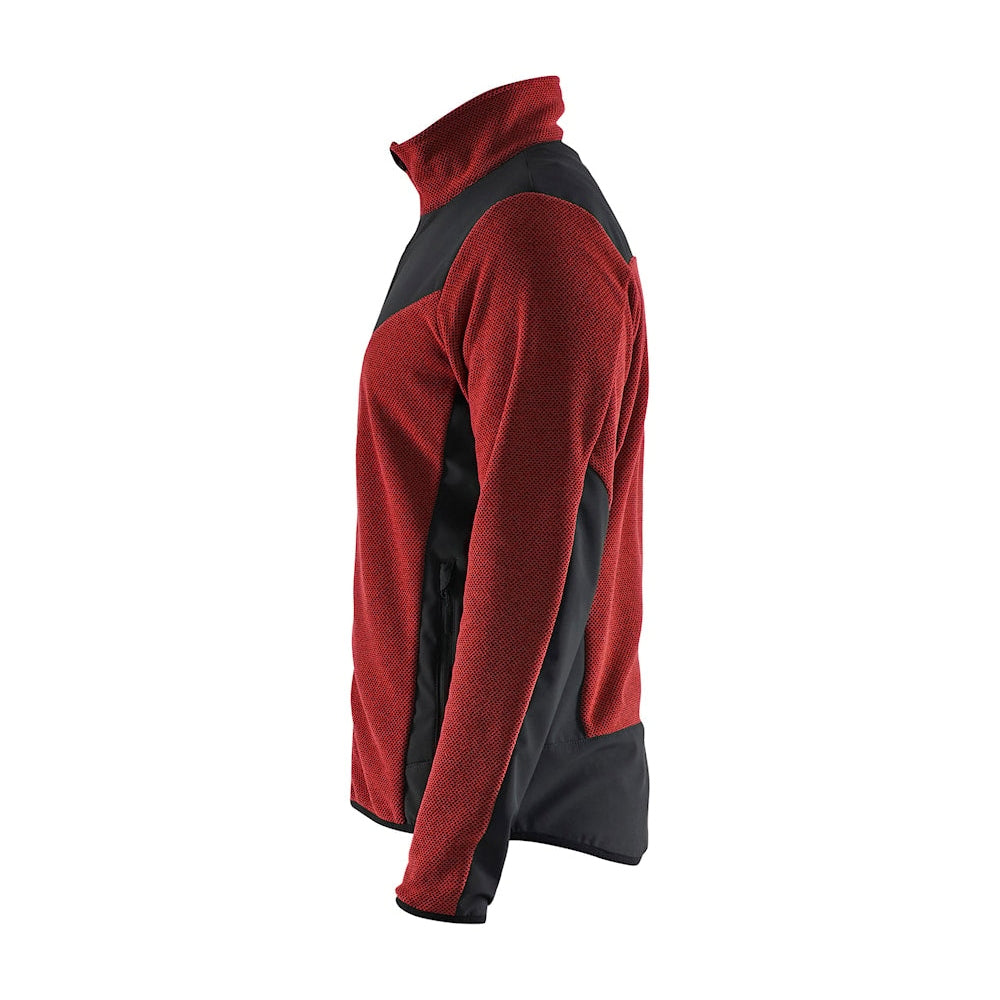 Blaklader Knitted Jacket with Softshell 5942 #colour_burned-red-black