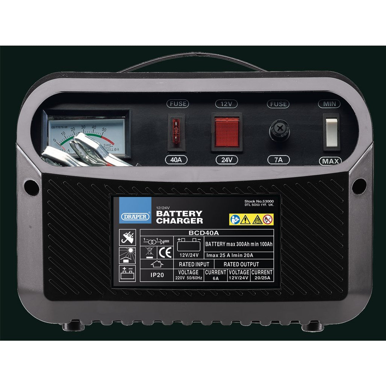 Draper Tools 12/24V 20-25A Battery Charger