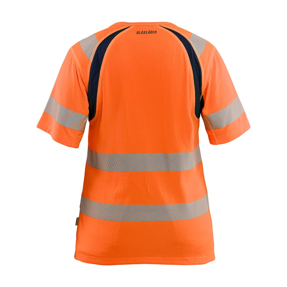Blaklader T-Shirt Hi-Vis Women 3503 #colour_orange-navy-blue