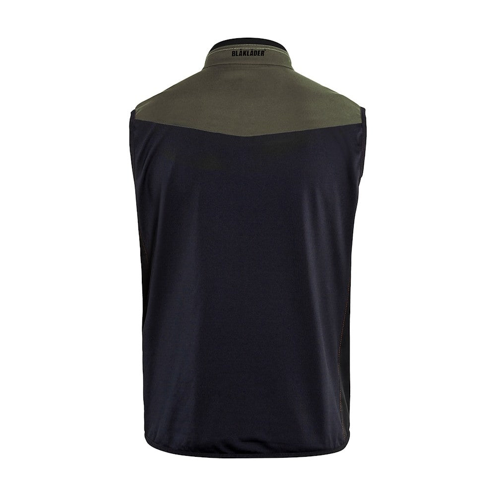 Blaklader Softshell Vest 3850 #colour_dark-olive-green-black
