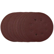 Draper Tools Punched Sanding Discs, 125mm, Hook & Loop, 120 Grit, (Pack Of 10)