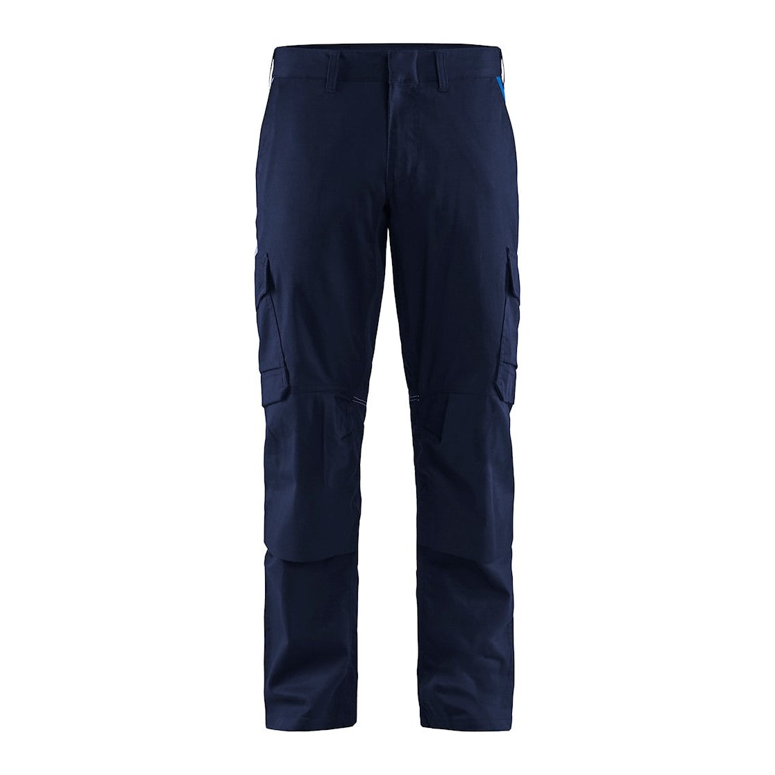 Blaklader Industry Trousers Stretch with Knee Pad Pockets 1448 #colour_navy-blue-cornflower-blue