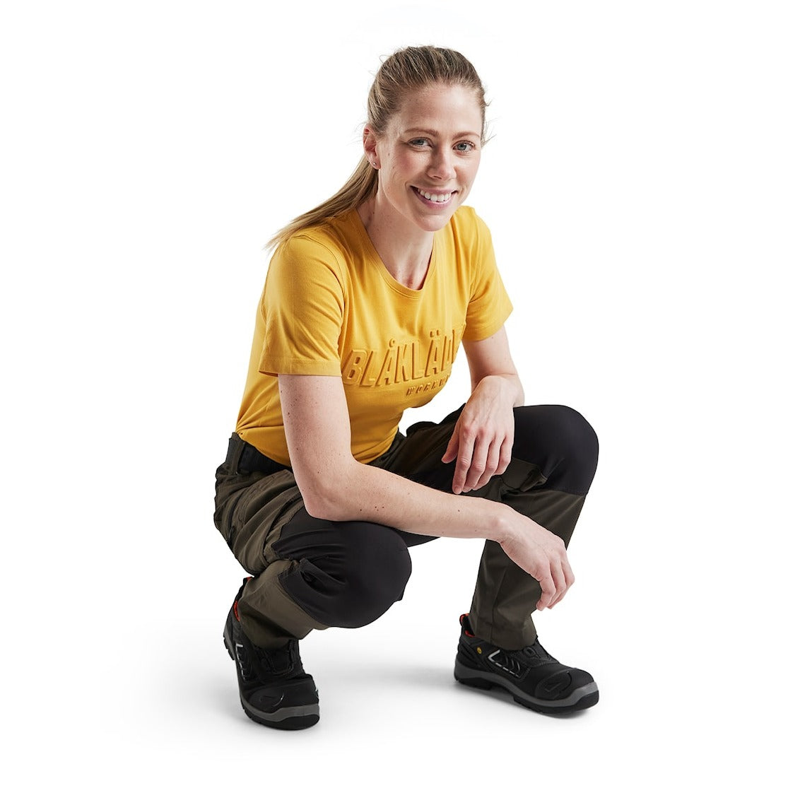 Blaklader Women's Service Trousers Stretch 71591845 #colour_dark-olive-green-black