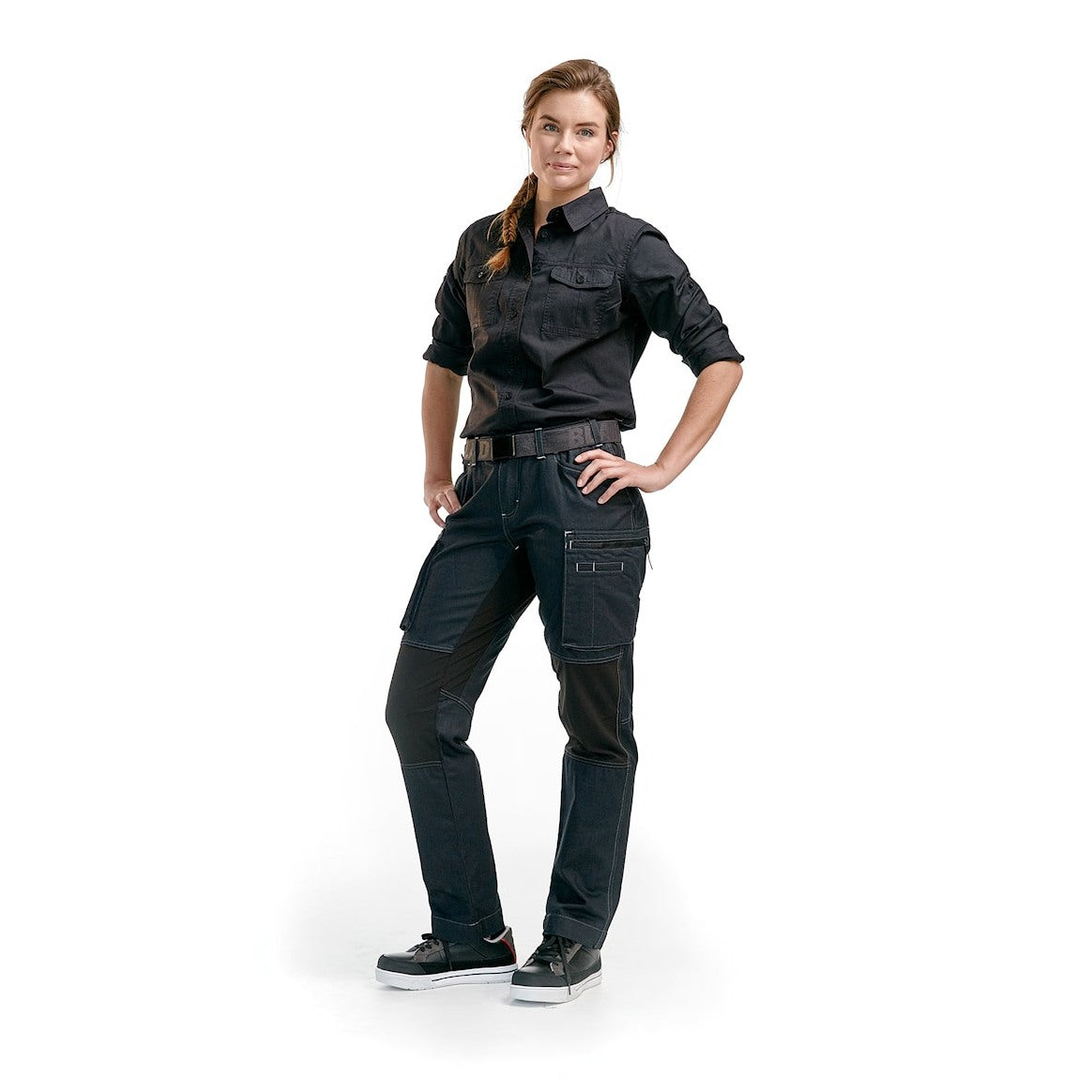 Blaklader Women's Service Trousers Stretch 71591142 #colour_navy-blue-black