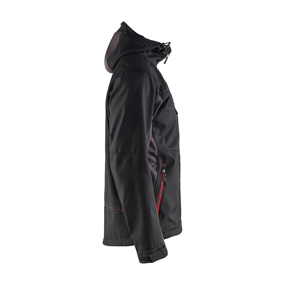 Blaklader Softshell Jacket with Hood 4753 #colour_black-red