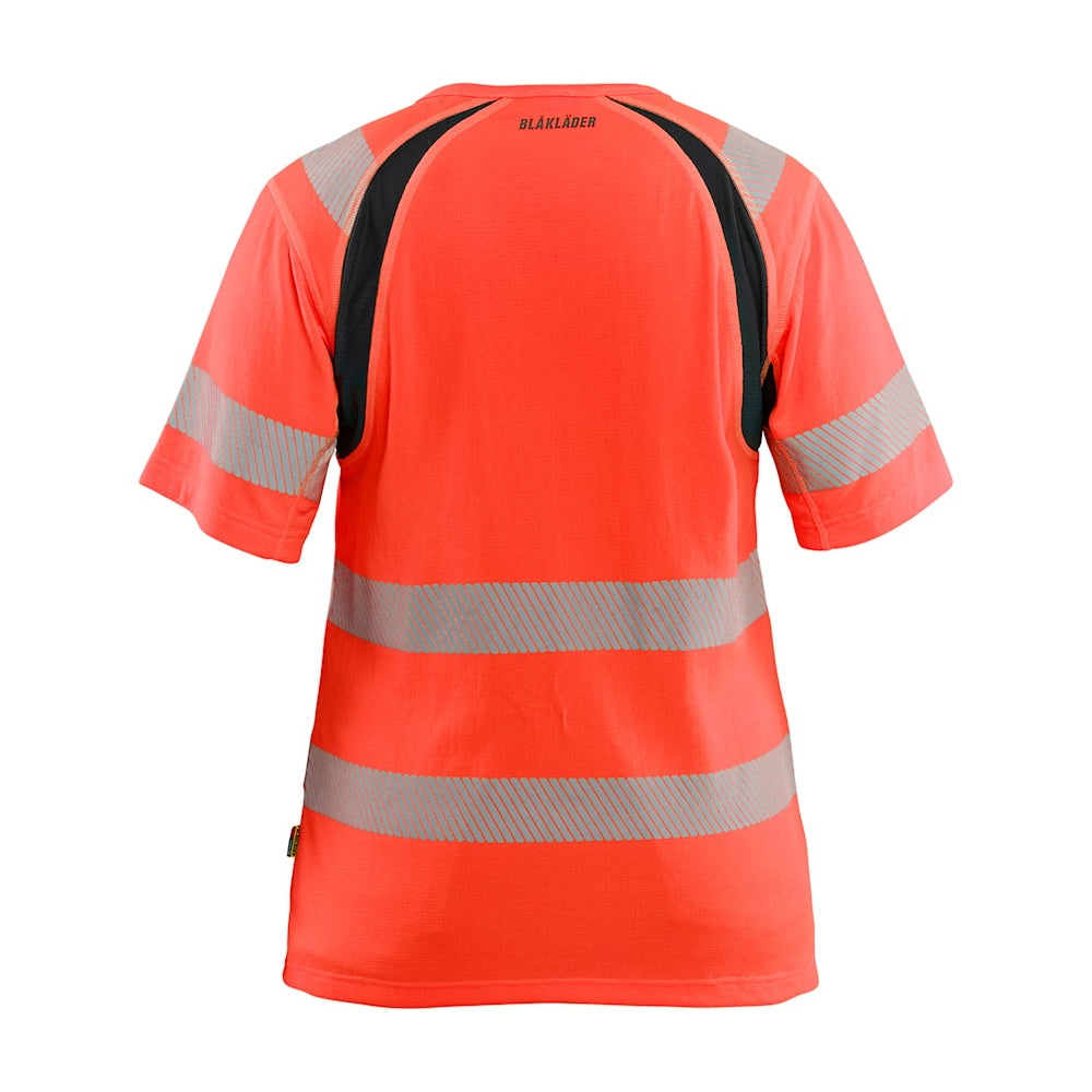 Blaklader T-Shirt Hi-Vis Women 3503 #colour_red-hi-vis-black