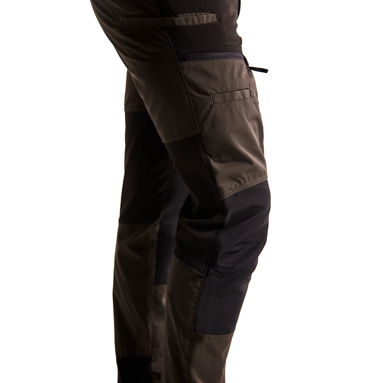 Blaklader Service Trousers with Stretch 1456 - Dark olive green/Black #colour_dark-olive-green-black