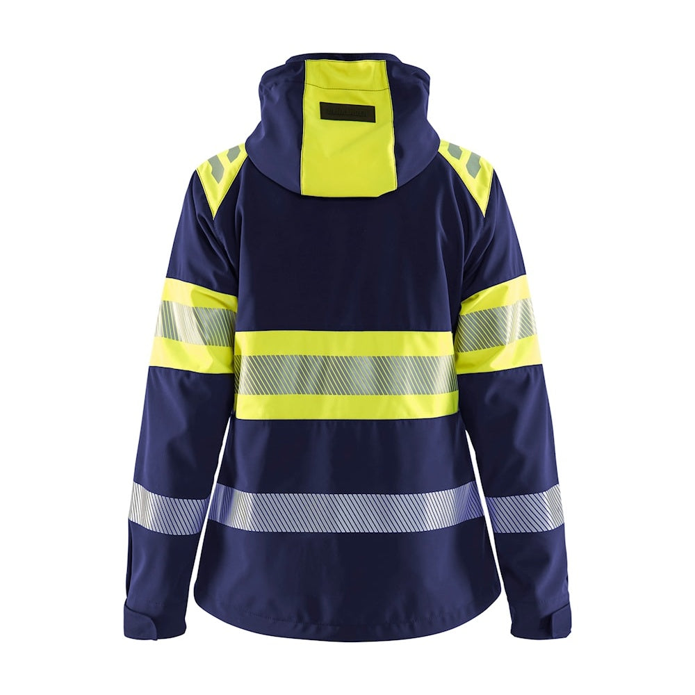 Blaklader Women's Softshell Jacket Hi-Vis 4404 #colour_navy-blue-hi-vis-yellow