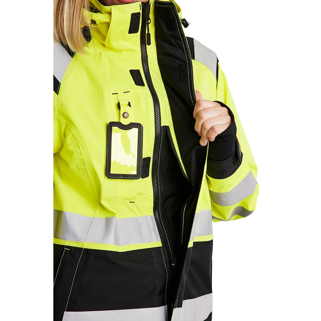 Blaklader Women's Hi-Vis Shell Jacket 4904 #colour_hi-vis-yellow-black