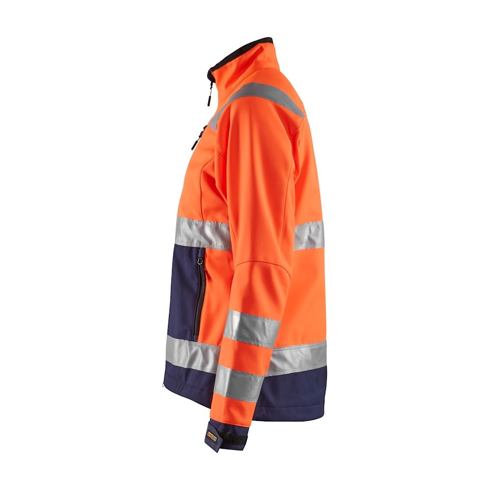 Blaklader Women's Hi-Vis Softshell Jacket 4902 #colour_orange-navy-blue