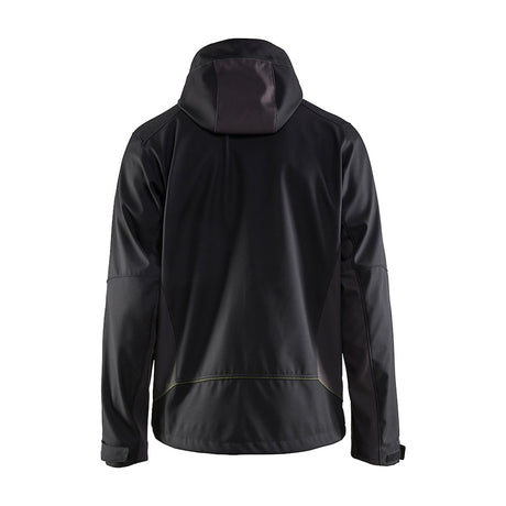 Blaklader Softshell Jacket with Hood 4753 #colour_black-hi-vis-yellow