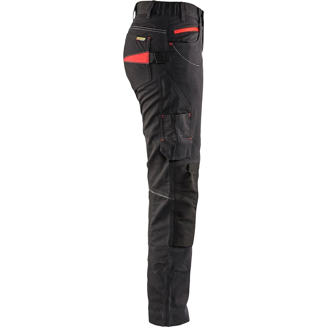 Blaklader Women's Service Trousers with Stretch 7195 #colour_black-red