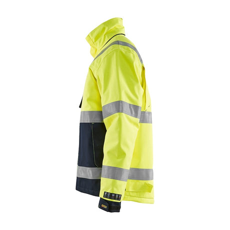 Blaklader Multinorm Winter Jacket 4068 #colour_hi-vis-yellow-navy-blue