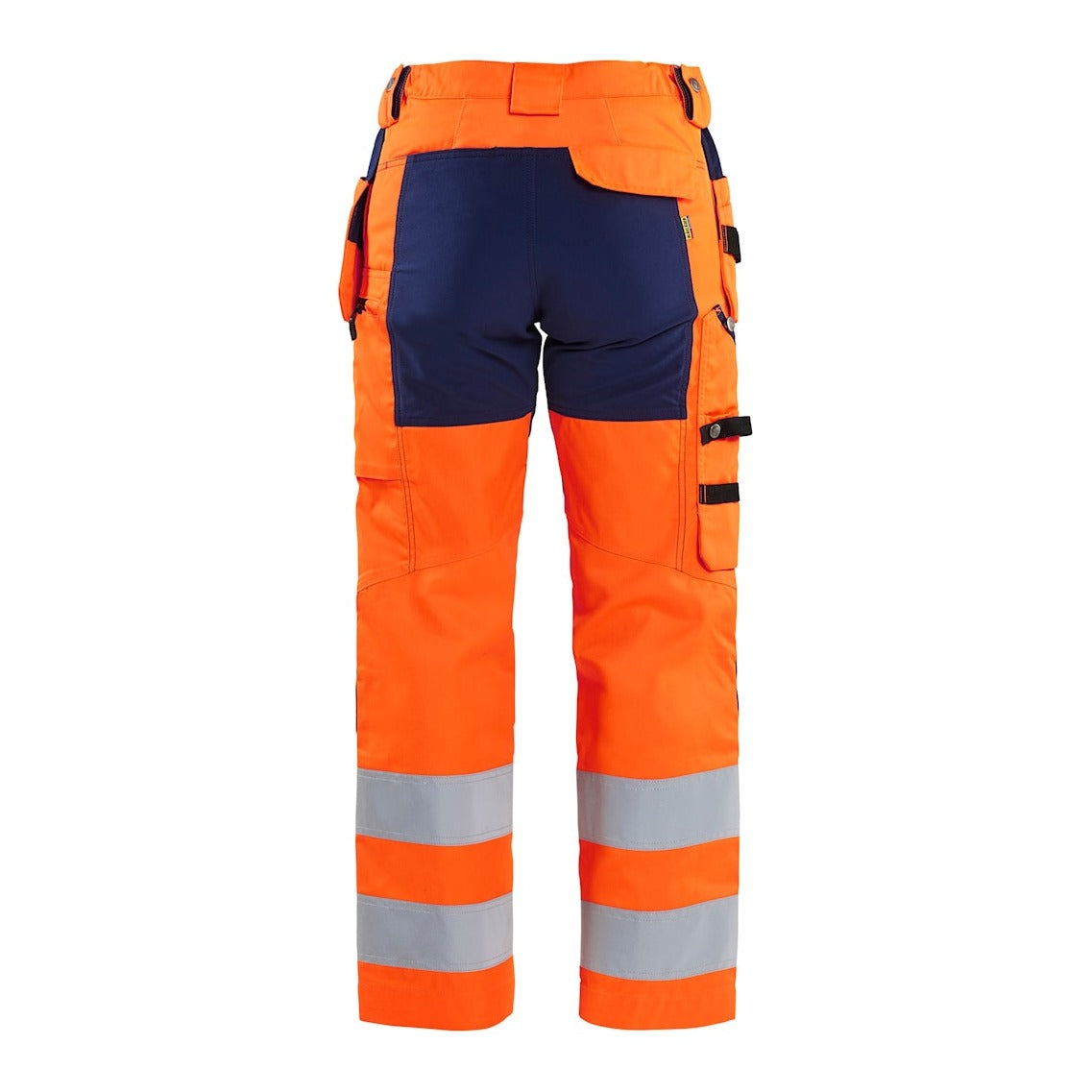 Blaklader Women's Hi-Vis Trousers with Stretch 7163 #colour_orange-navy-blue