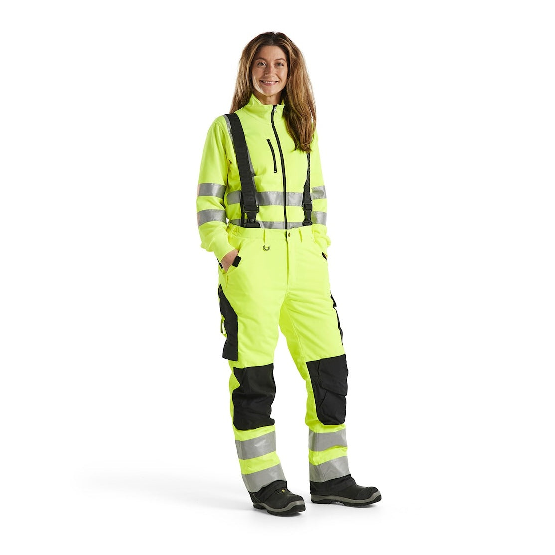 Blaklader Women's Hi-Vis Winter Trousers 7885 #colour_hi-vis-yellow-black