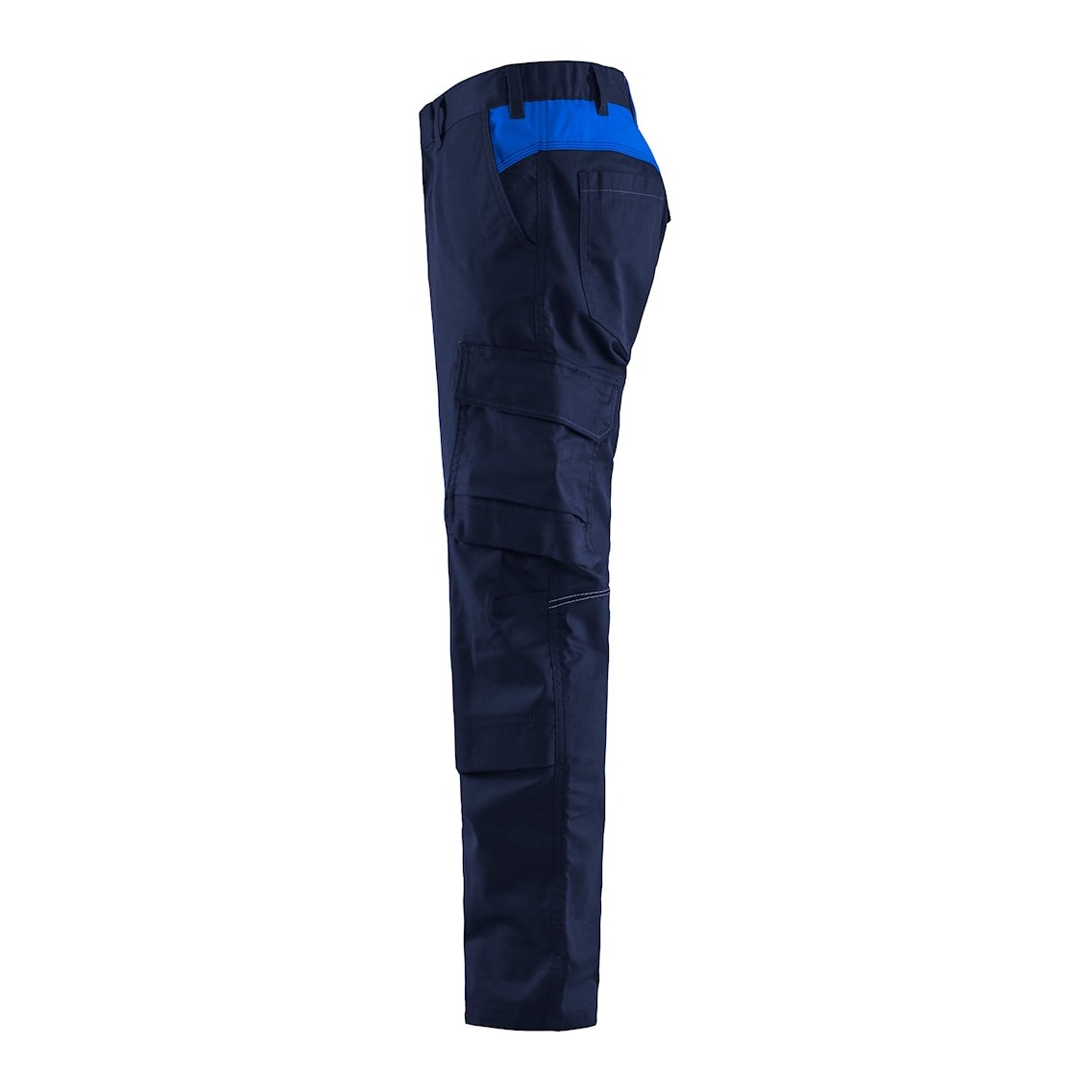 Blaklader Industry Trousers Stretch with Knee Pad Pockets 1448 #colour_navy-blue-cornflower-blue