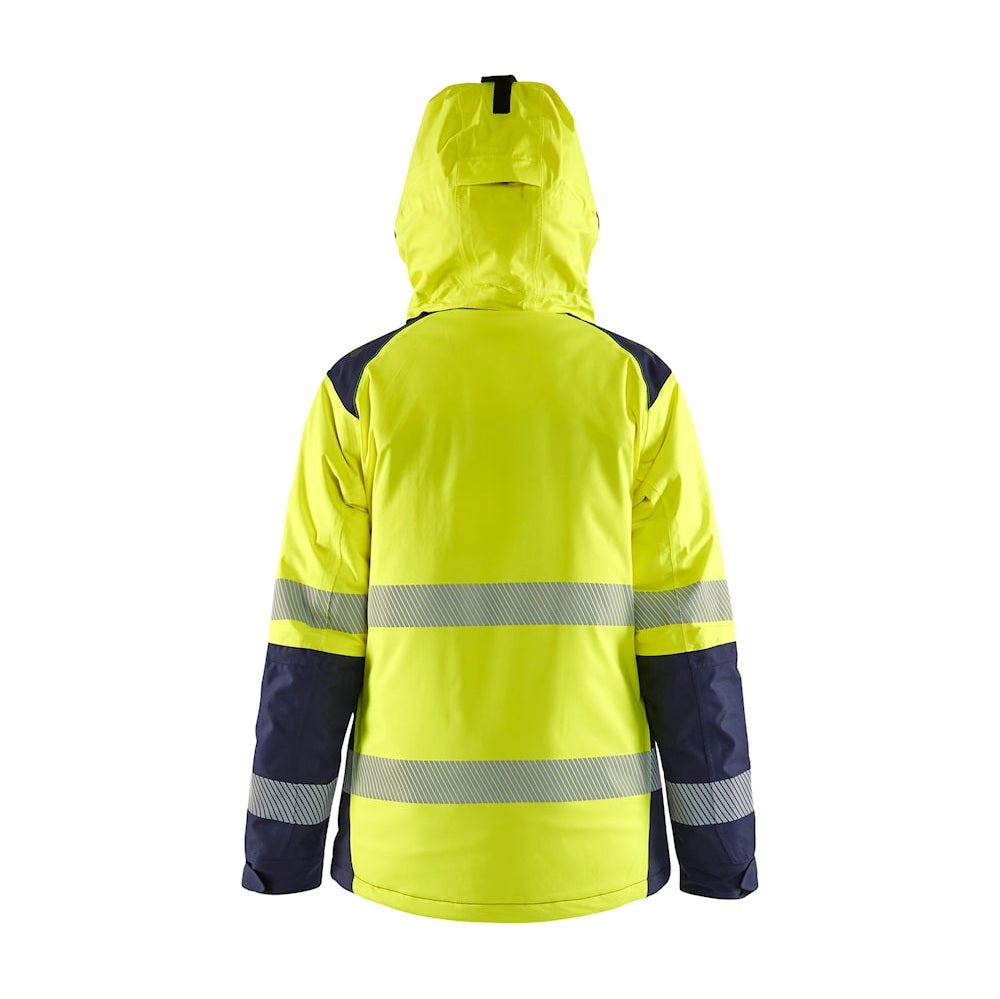 Blaklader Women's Winter Jacket Hi-Vis 4456 #colour_hi-vis-yellow-navy-blue