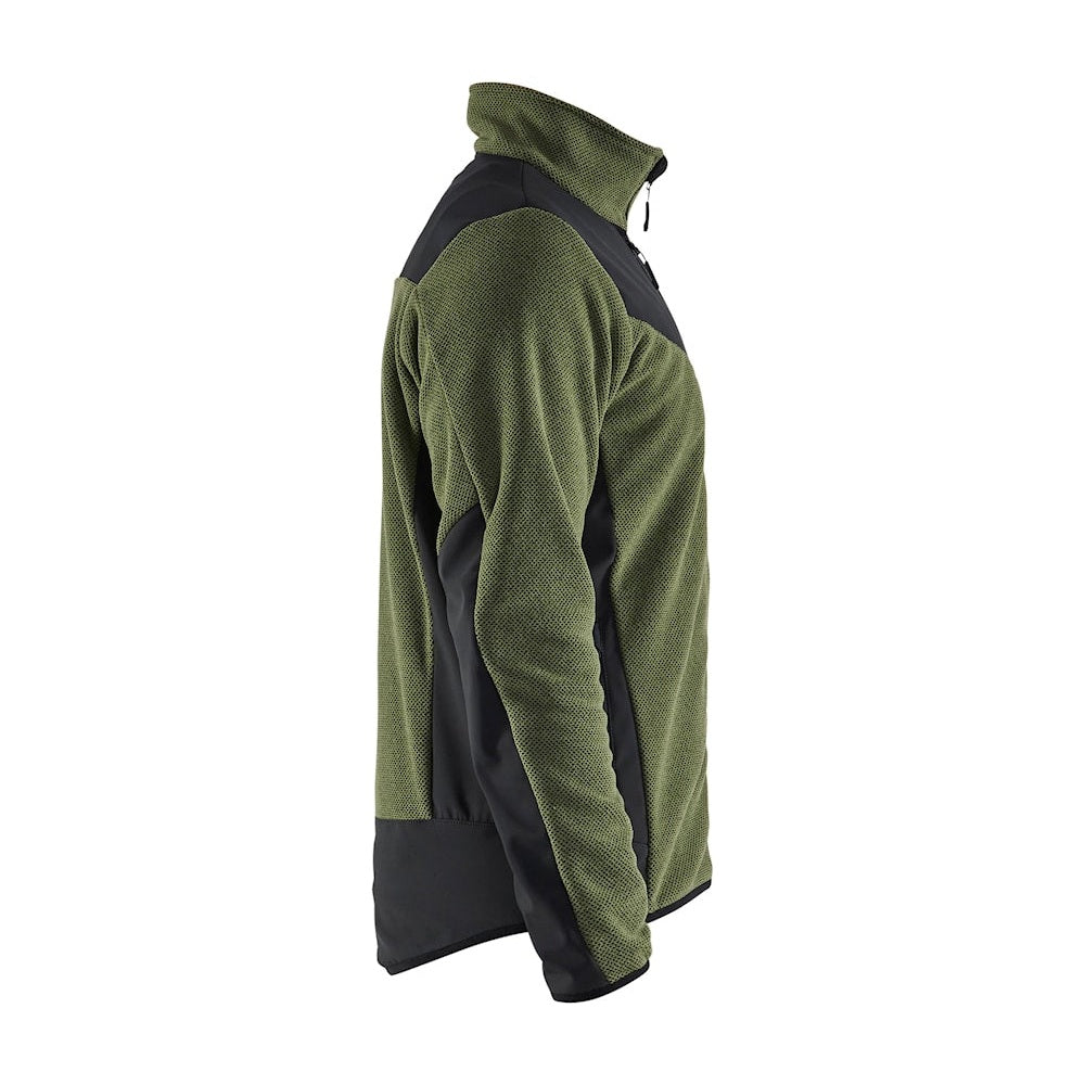 Blaklader Knitted Jacket with Softshell 5942 #colour_autumn-green-black