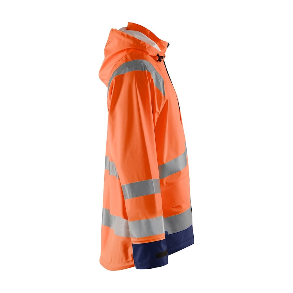 Blaklader Rain Jacket Hi-Vis Level 1 4323 #colour_orange-navy-blue