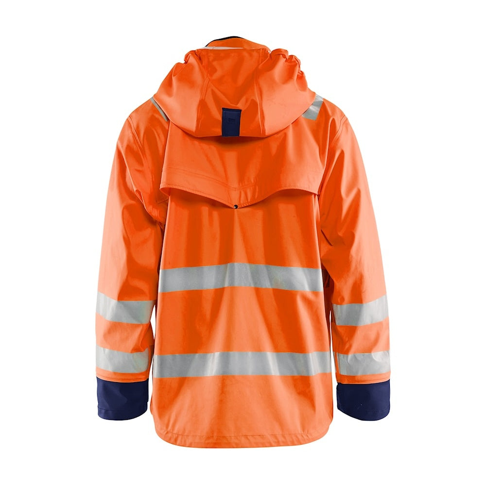 Blaklader Rain Jacket Hi-Vis Level 2 4302 #colour_orange-navy-blue