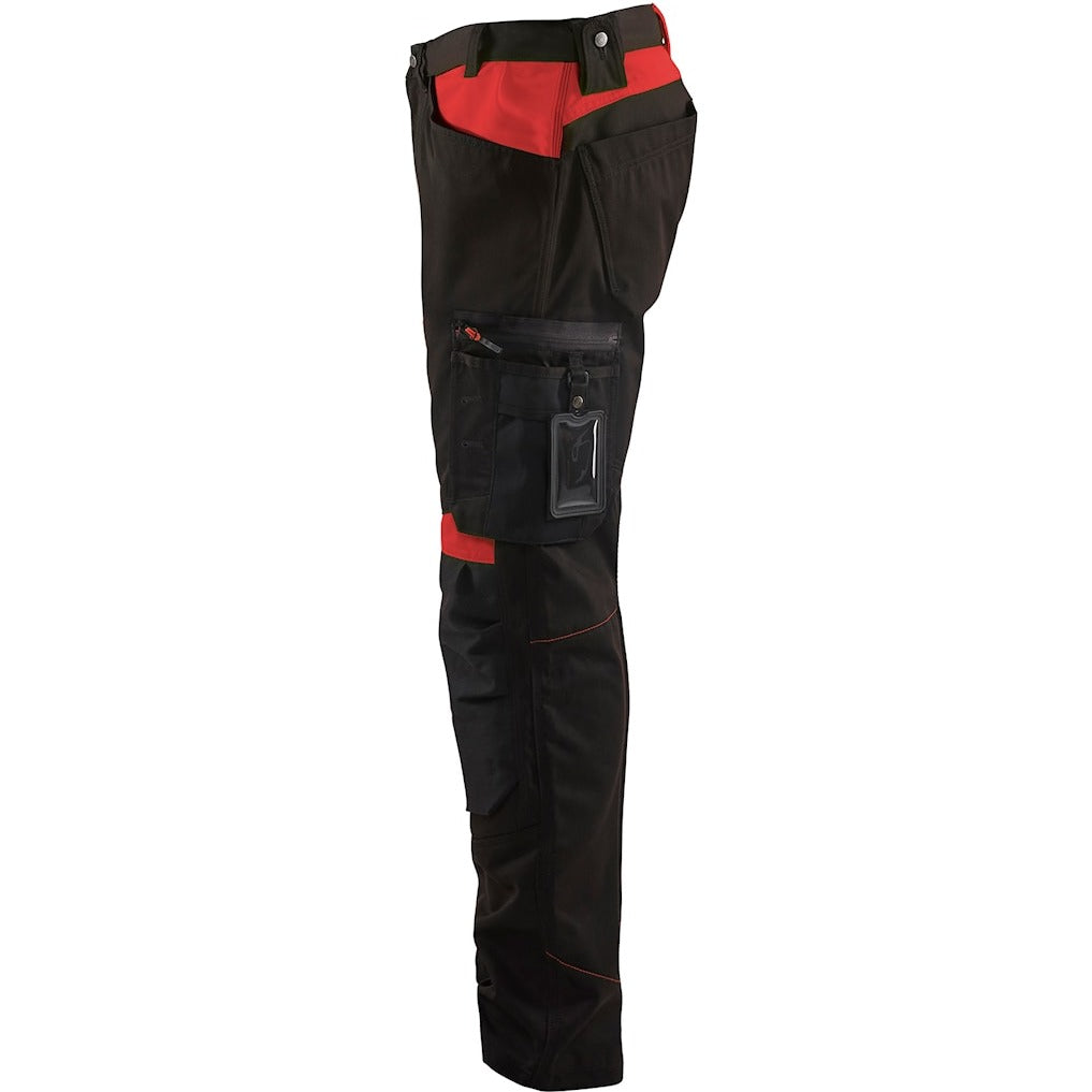 Blaklader Trousers without Nail Pockets 1556 #colour_black-red