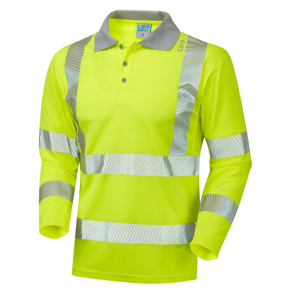 Leo Workwear BARRICANE Leo EcoViz Performance+ Sleeved Polo Shirt