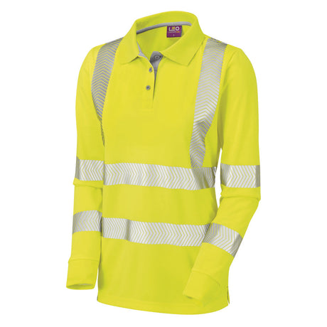 Leo Workwear POLLYFIELD Leo EcoViz Performance+ Womens Sleeved Polo Shir