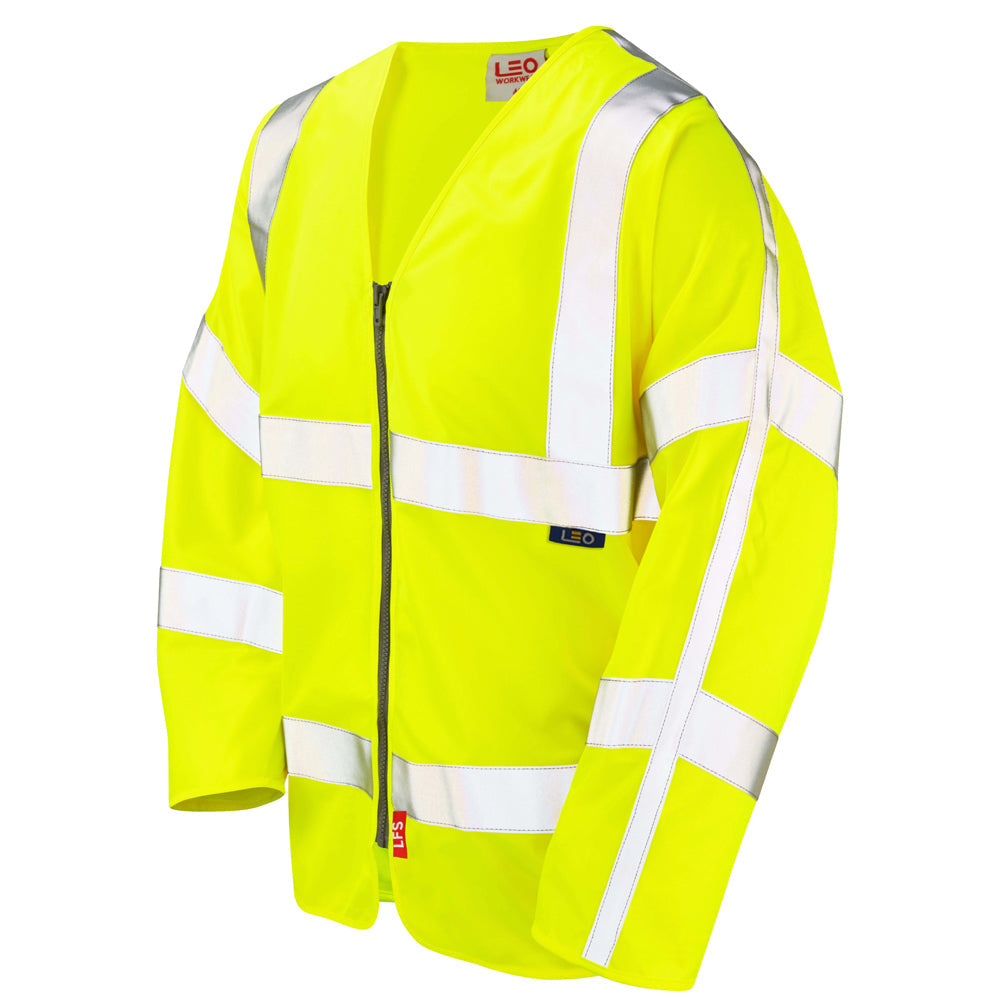 Leo Workwear MERTON Leo EcoViz LFS Zipped Sleeved Waistcoat (EN 14116)