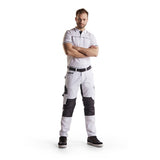 Blaklader Painters Trousers with Stretch 1095 #colour_white-dark-grey