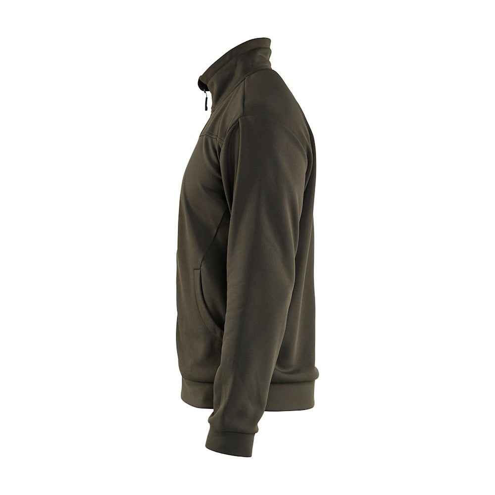 Blaklader Sweatshirt with Full Zip 3362 #colour_dark-olive-green-black