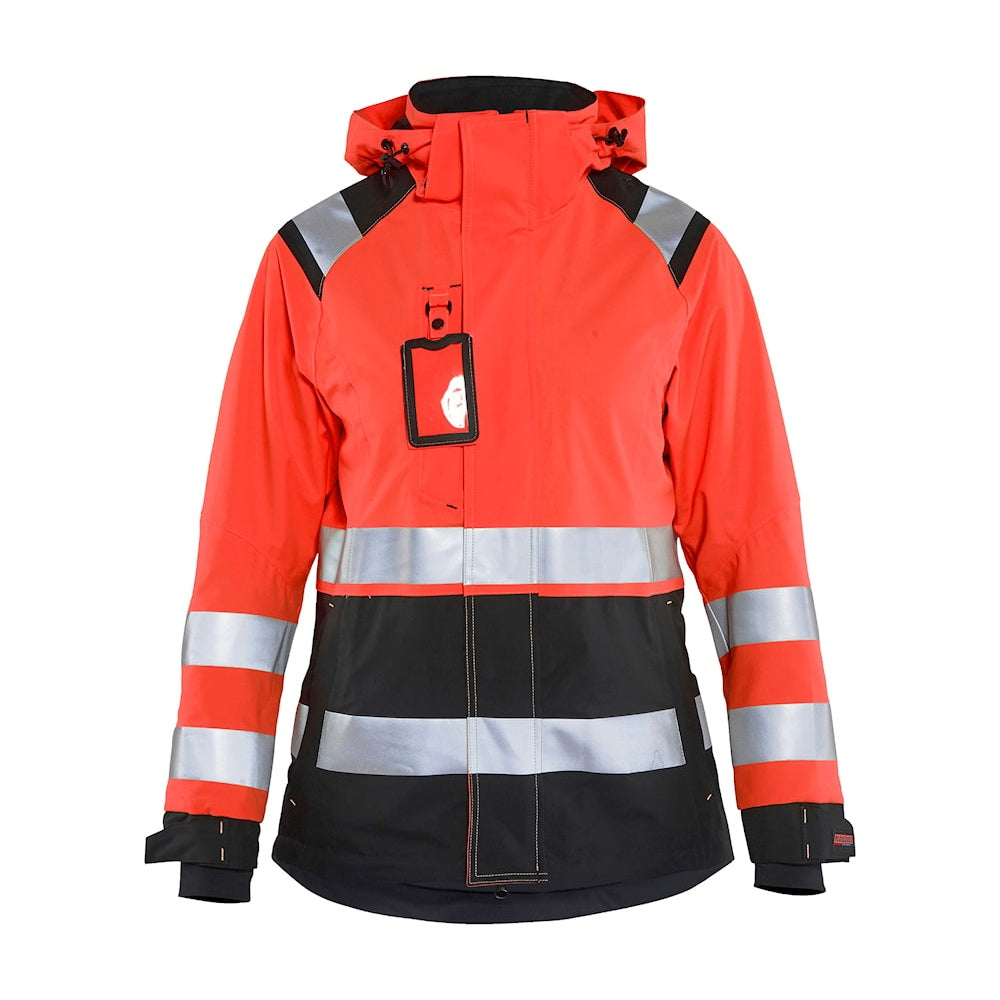 Blaklader Women's Hi-Vis Shell Jacket 4904 #colour_red-hi-vis-black