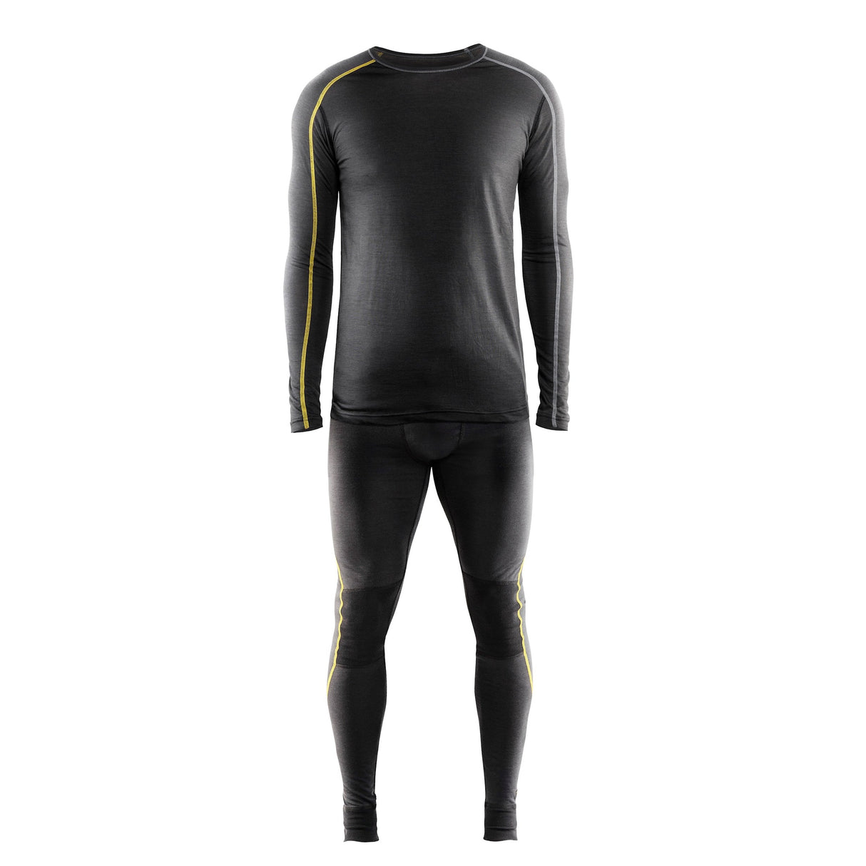 Blaklader Underwear Top Xlight, 100% Merino 4799 #colour_dark-grey-yellow