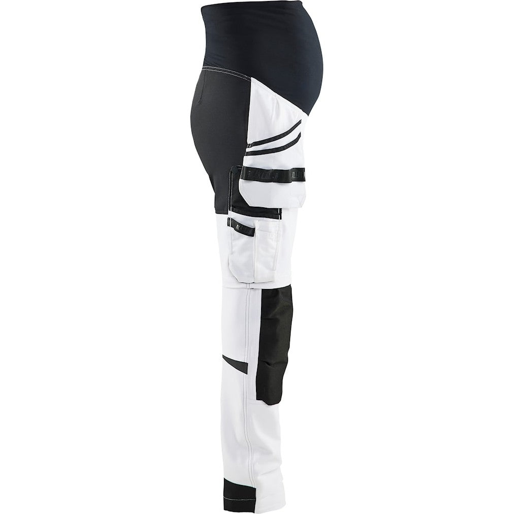 Blaklader Maternity Trousers Painter Zip-Off 7102 #colour_white-black