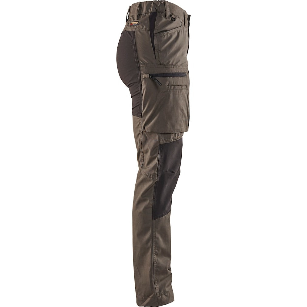 Blaklader Women's Service Trousers Stretch 71591845 #colour_dark-olive-green-black